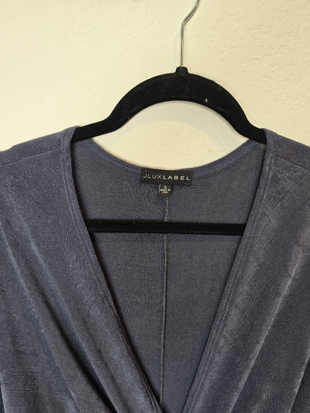 JLUXLABEL Women’s Slate Blue Long Sleeve Wrap Dress